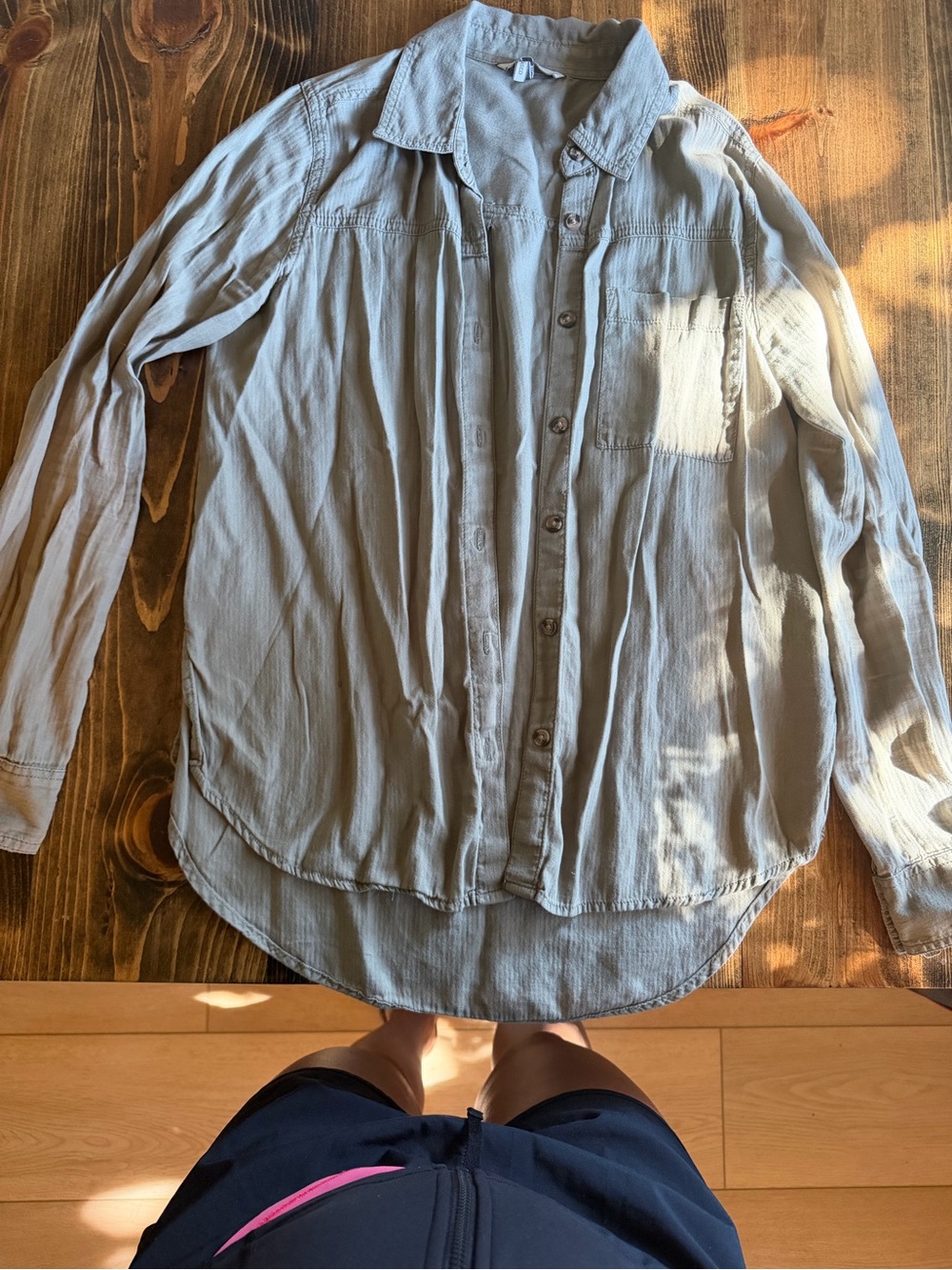 Light Military Green Button-Up Shirt